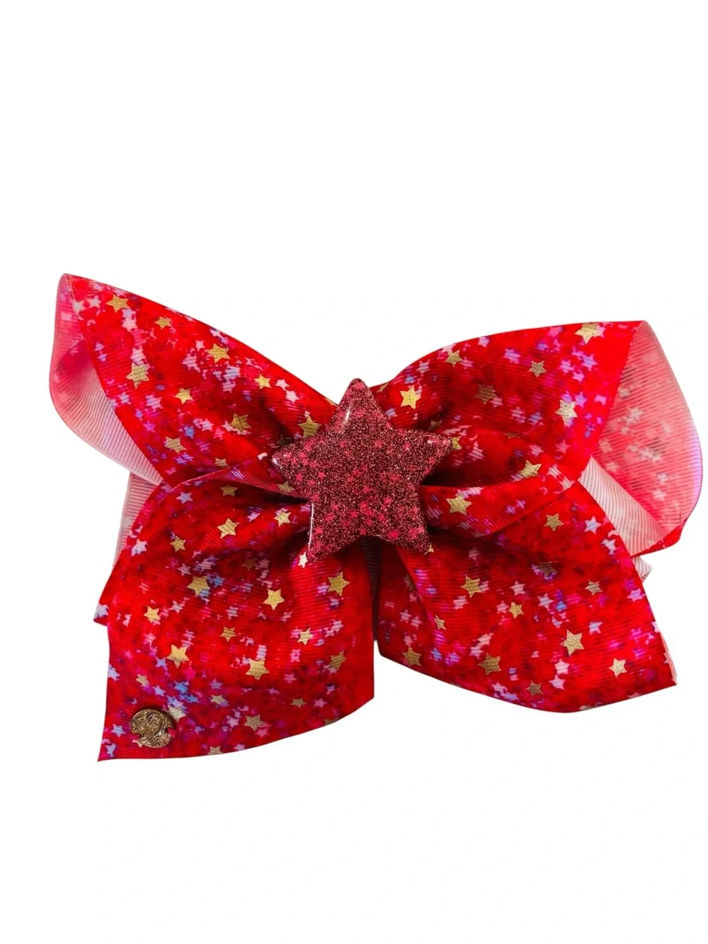 3 Large Like New Jojo Siwa Hair Bows-Pink Star, Holiday Green-Red Ombre & Navy